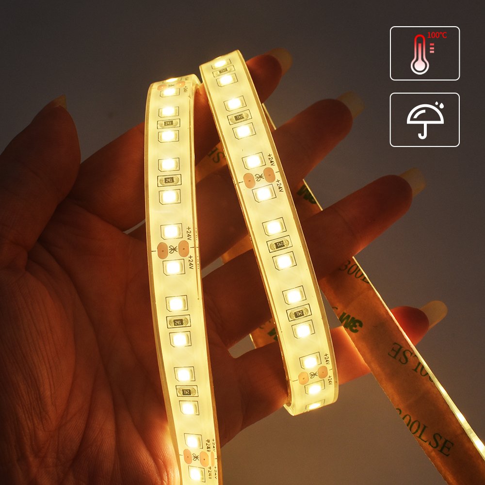High Temperature 105C Sauna LED IP68 Waterproof Stream Saunas Room Flexible Linear Lights 24V 2700K Warm White LED Strip Lights
