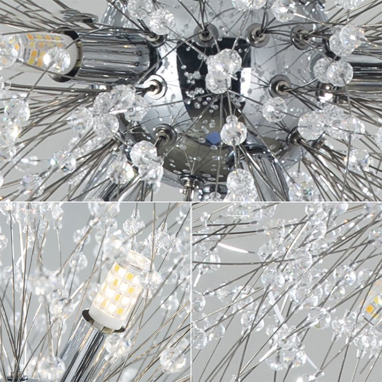 Hot Selling Modern Dandelion Pendant Light Home Bedroom Bar Hanging Decorative Led Crystal Chandelier