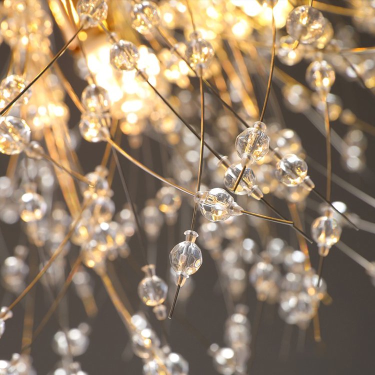 Hot Selling Modern Dandelion Pendant Light Home Bedroom Bar Hanging Decorative Led Crystal Chandelier