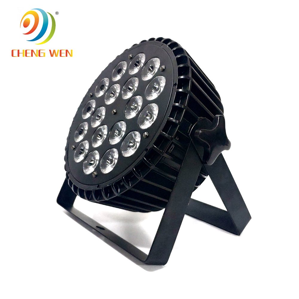 18W RGBW Waterproof LED Flat Par Can Light 18pcs Outdoor Stage Projection Lighting Weddings Parties Events-Wireless Beam