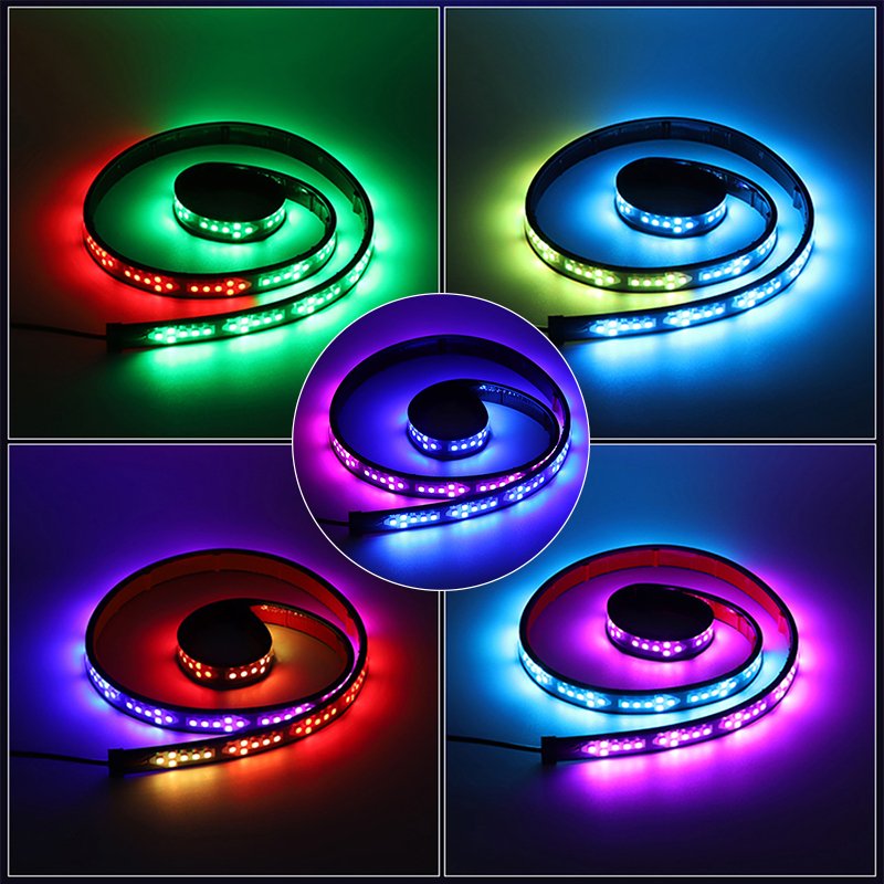 HearxinLED LED RGB Car Underglow Light 1.2m Flexible LED Strip Car Underbody Light Auto Atmosphere Decorative Lamp