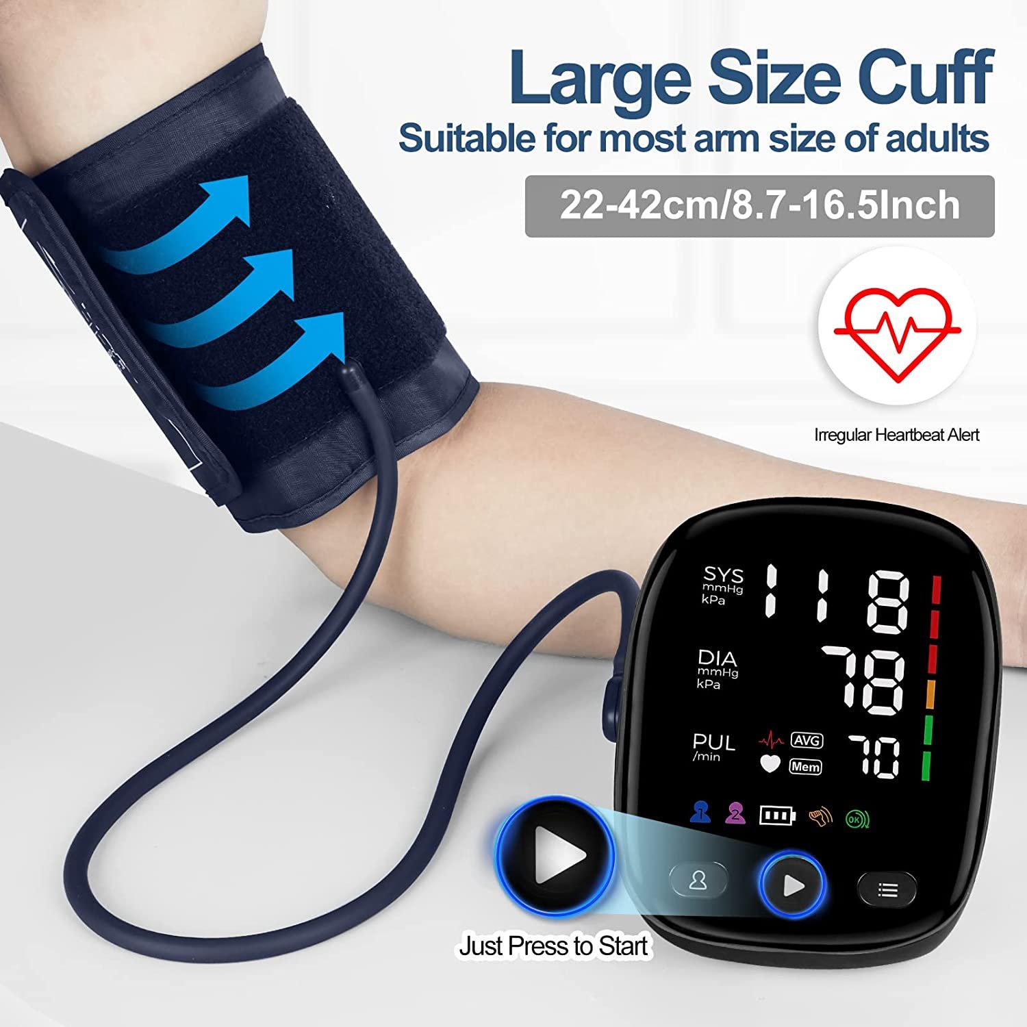 Customization Portable LED Display Auto Machine Digital Professional Blood Pressure Monitors Meters for Home Use