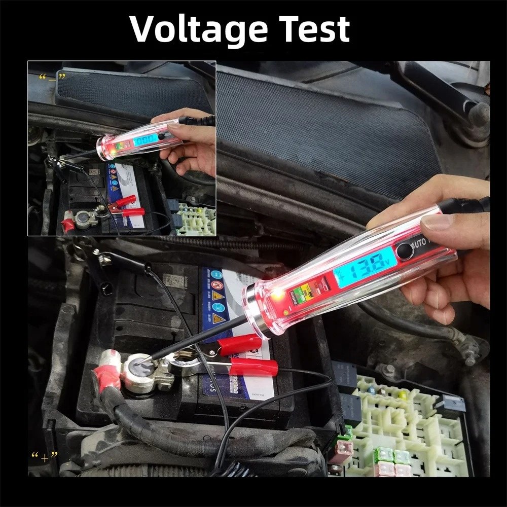Car Circuit Tester Truck Voltage Tester Circuit DC 6V 12V24V Auto Circuit Tester Non-Contact Car Fault Diagnostic Probe Test Pen