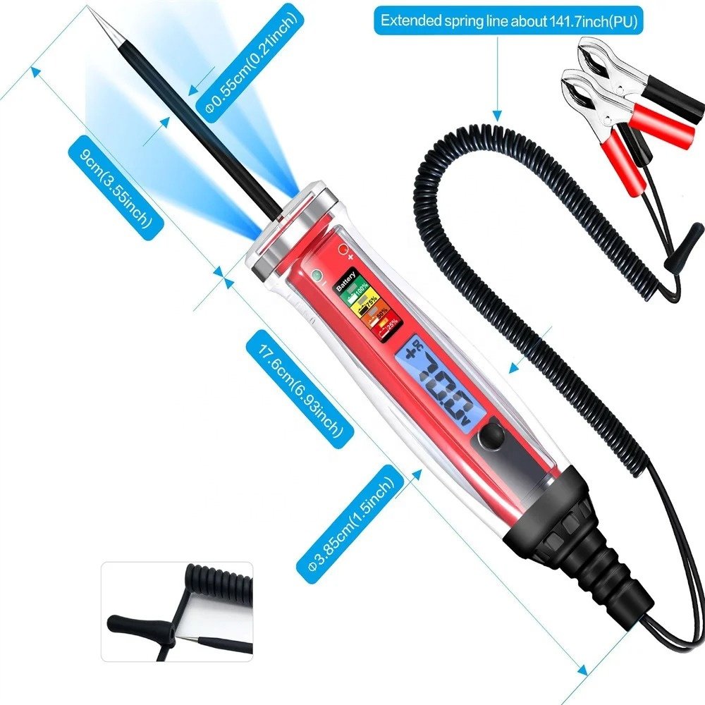 Car Circuit Tester Truck Voltage Tester Circuit DC 6V 12V24V Auto Circuit Tester Non-Contact Car Fault Diagnostic Probe Test Pen