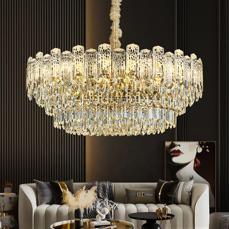 2024 K9 Crystal Led Ceiling Lamp Modern Luxury Chandeliers for Living Room Bedroom Lighting