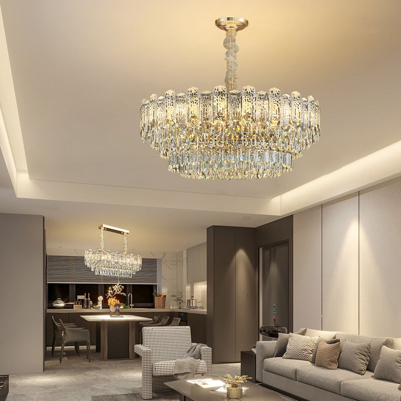 2024 K9 Crystal Led Ceiling Lamp Modern Luxury Chandeliers for Living Room Bedroom Lighting
