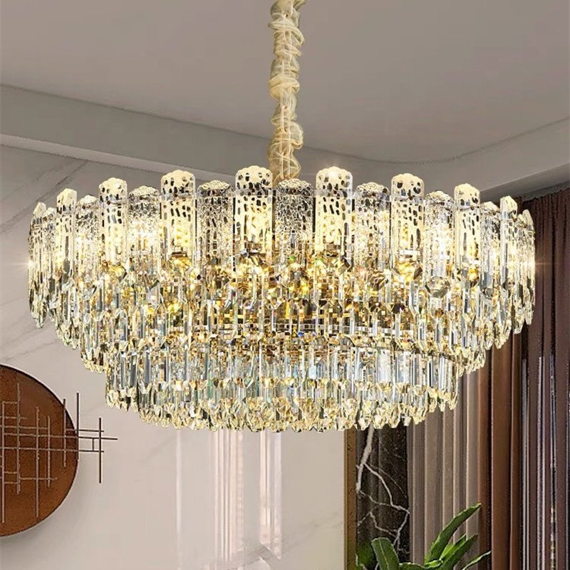 2024 K9 Crystal Led Ceiling Lamp Modern Luxury Chandeliers for Living Room Bedroom Lighting