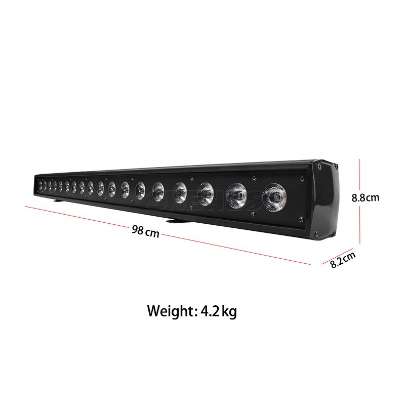Professional Stage Effect Light 1 Meter Length DMX 18x18W RGBWA UV 6in1 Wall Washer LED Pixel Bar