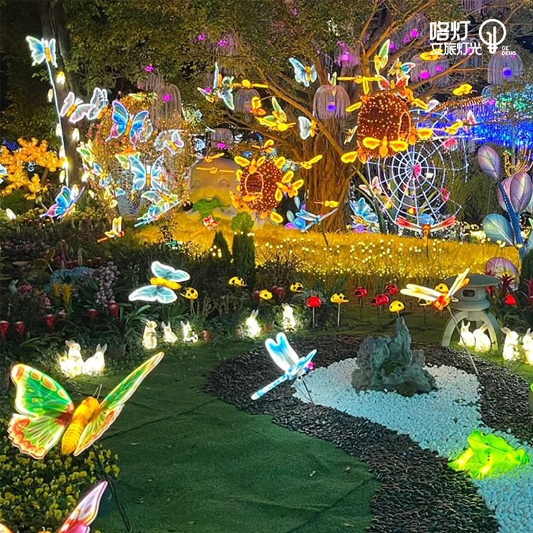 Factory Wholesale Landscape 3D Decorative Pattern Lights, New Outdoor Waterproof Garden butterfly Wing LED Themed Party,holiday