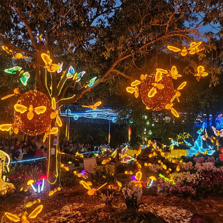 Factory Wholesale Landscape 3D Decorative Pattern Lights, New Outdoor Waterproof Garden butterfly Wing LED Themed Party,holiday