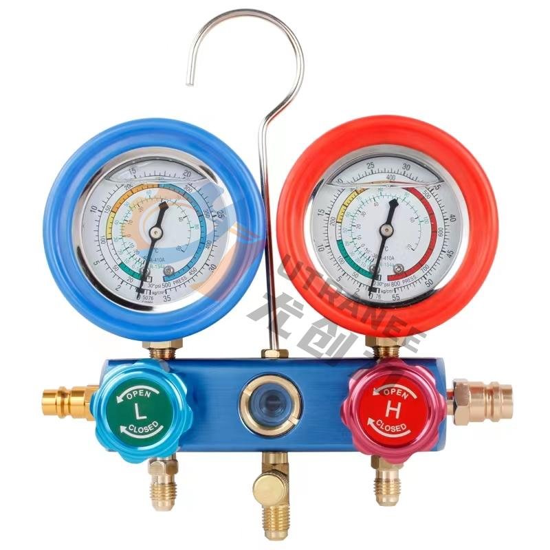 AC Anti-collision Pressure Gauge Manifold for Universal Refrigerant Charger Refrigerators