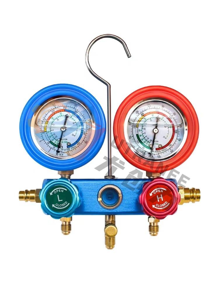 AC Anti-collision Pressure Gauge Manifold for Universal Refrigerant Charger Refrigerators