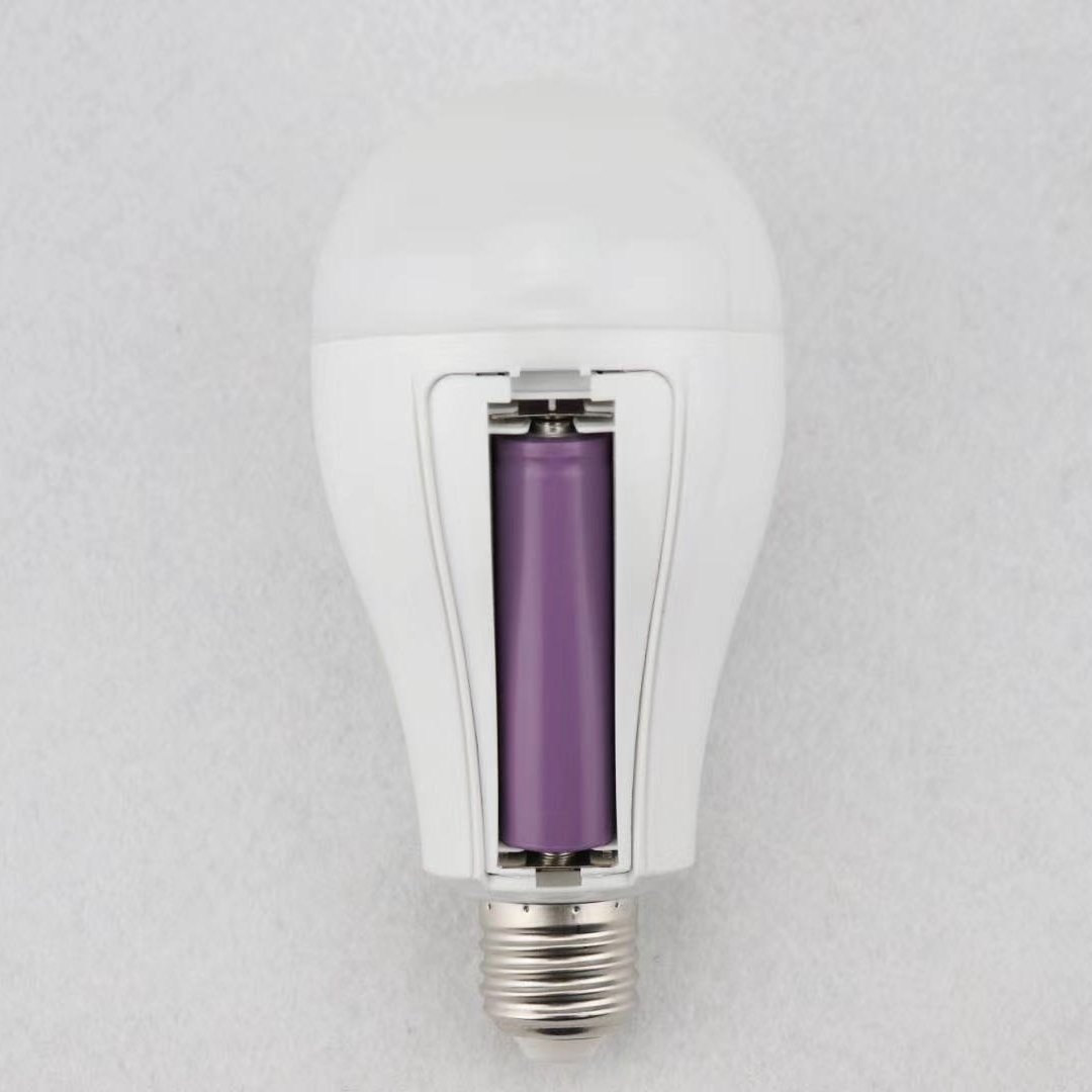 E27 Emergency LED Light Bulb Rechargeable Intelligent Lamp White Li-ion Battery Camping Plastic Super Bright 15 Watt 80 24 Hours