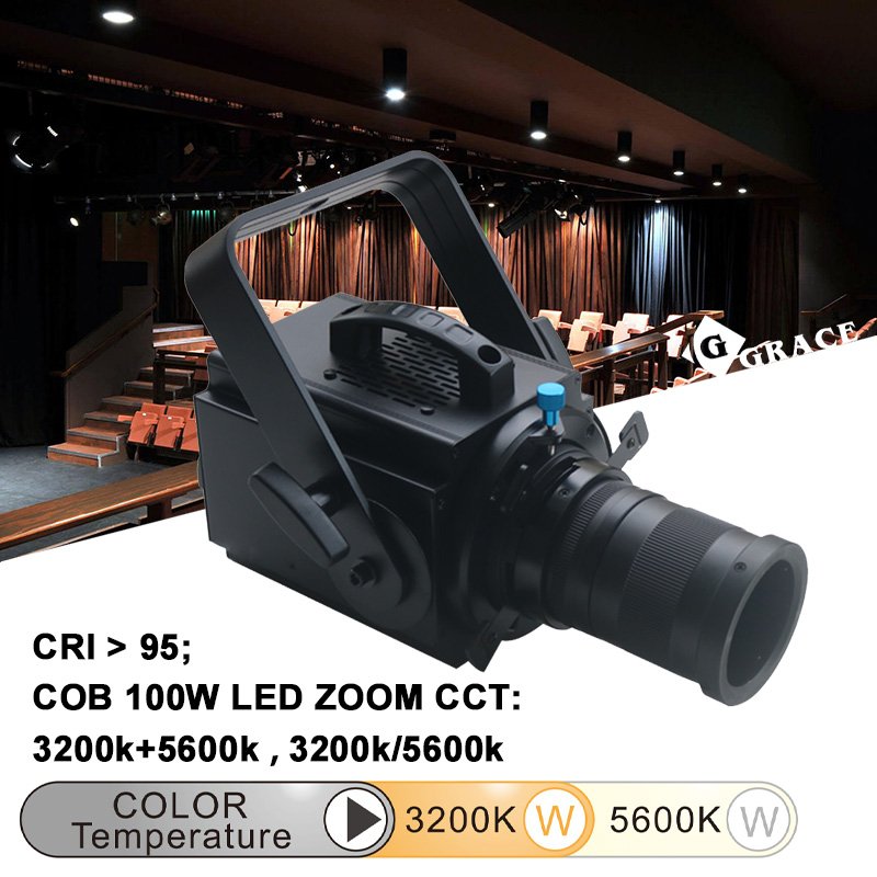 Igracelite 100W 3200K+/5600K Led Profile Spot Light 20-40 Beam Angle Zoom Ellipsoidal Profile Spot Leko Light