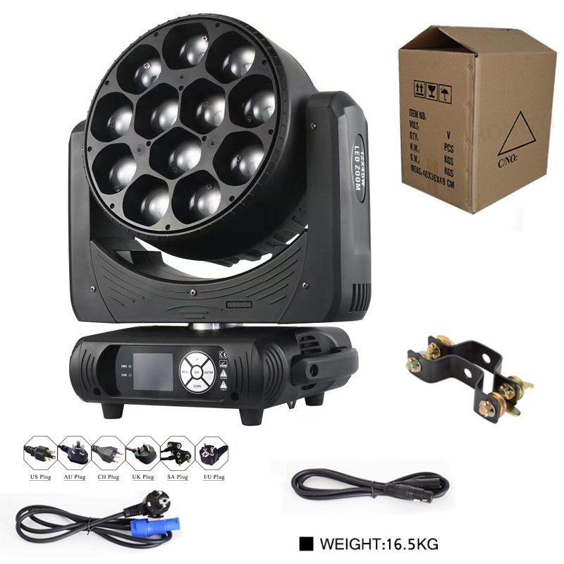 High Quality DJ Equipment RGBW 12x40W 4in1 Zoom Pixel Led Wash Light Beam Moving Head Led Stage Lights