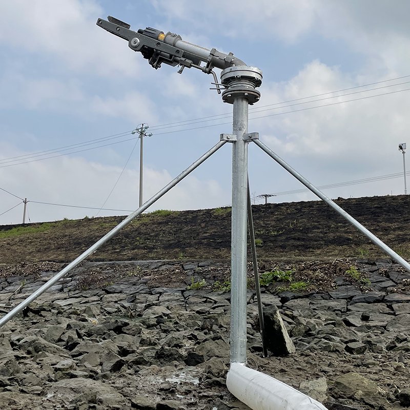 Agriculture Irrigation Cheap Stainless Steel 2" Flange Connection Height 1.1m 2.1m 1.6m Tripod Stand for Rain Gun Sprinkler