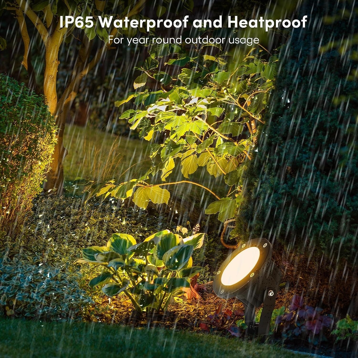 6W Smart Blue-tooth LED Landscape Lights with App Control Color Changing Outdoor Waterproof Tree Spotlight RGBCW Garden Light