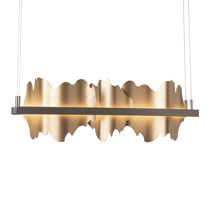High Quality Nordic Modern Dinning Room Bar Ceiling Pendant Light LED Gold Linear Chandelier Creative Strip Bar Chandelier