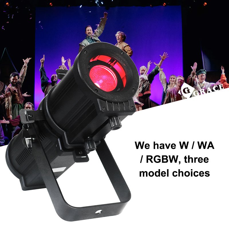 Igracelite 25-50 Degree WW/CW/RGBW Mini Zoom LED Leko Profile Spot Stage Light Church Ellipsoidal Profile Spot Light