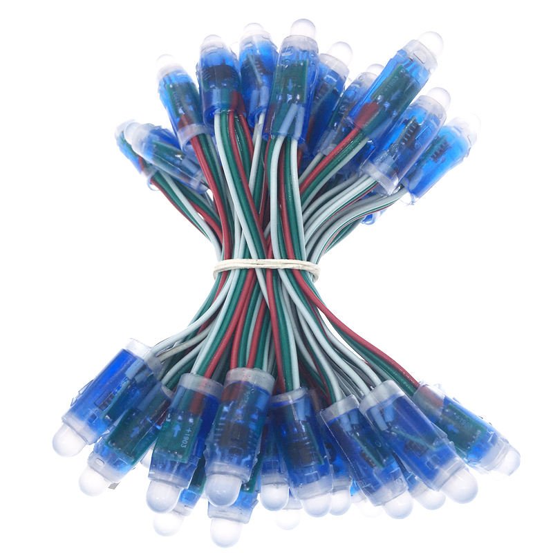 Manufacturer Direct Hot Selling Full-Color RGB LED Module Waterproof Outdoor Flashing Light String Decoration 12mm Size SMD 5V