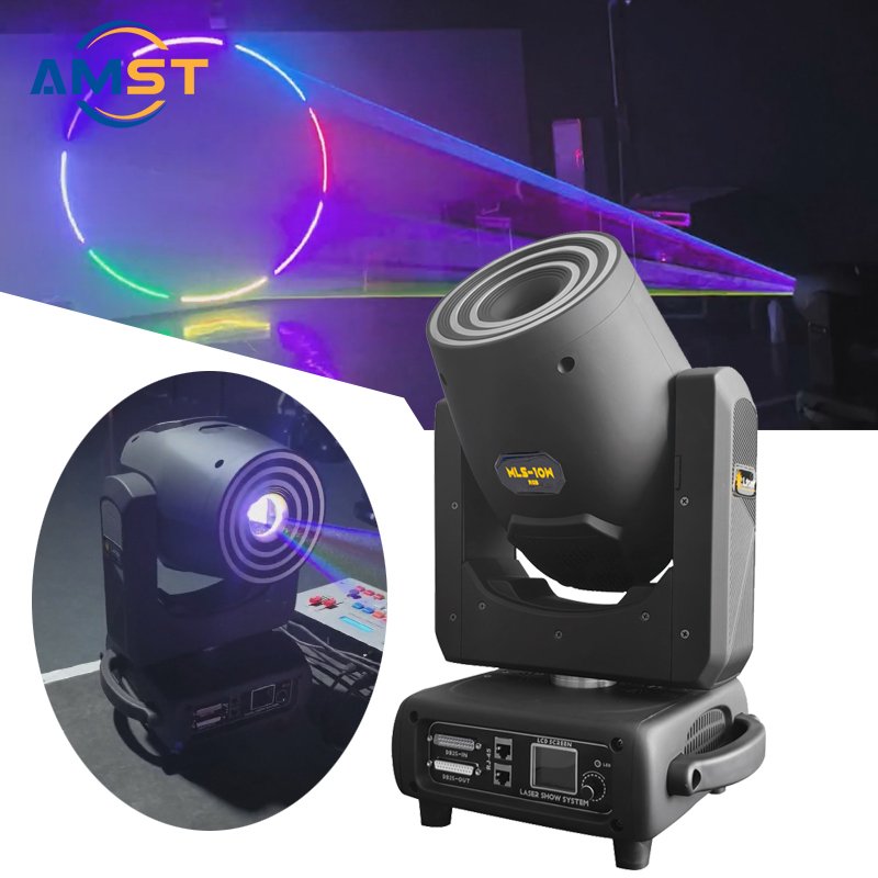 10W RGB Laser Moving Head Mini ILDA Stage Lighting Cartoon Animation Beam Scanner DMX512 Control LED Light Wedding Parties Club