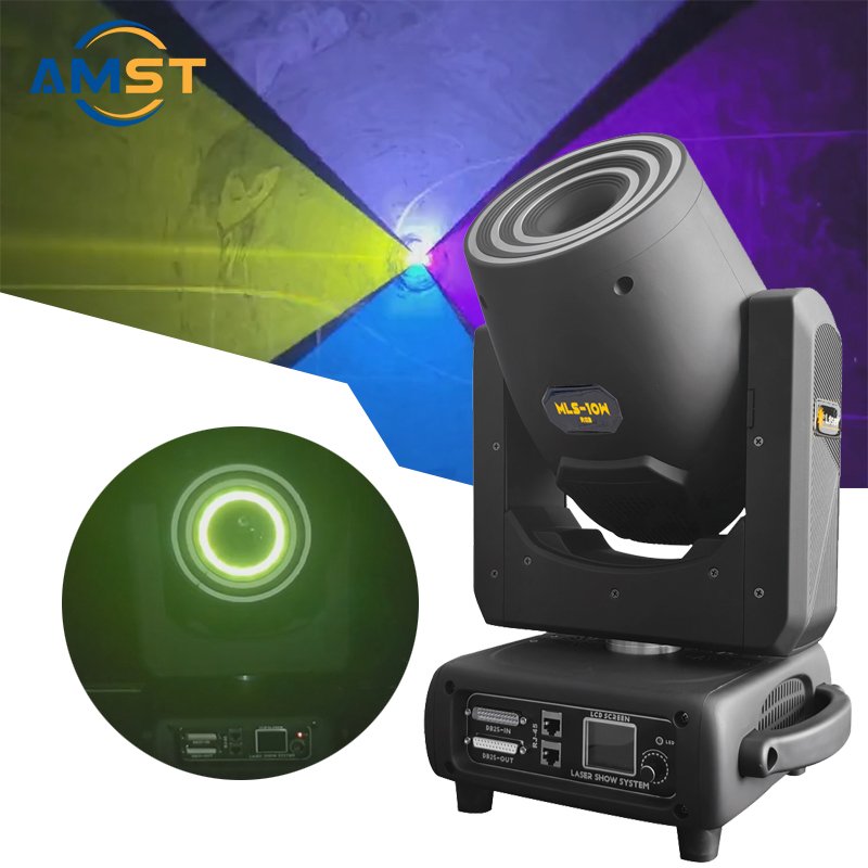 10W RGB Laser Moving Head Mini ILDA Stage Lighting Cartoon Animation Beam Scanner DMX512 Control LED Light Wedding Parties Club