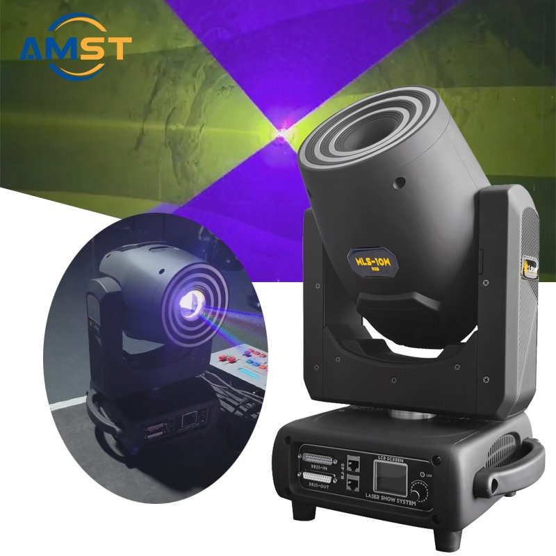 10W RGB Laser Moving Head Mini ILDA Stage Lighting Cartoon Animation Beam Scanner DMX512 Control LED Light Wedding Parties Club