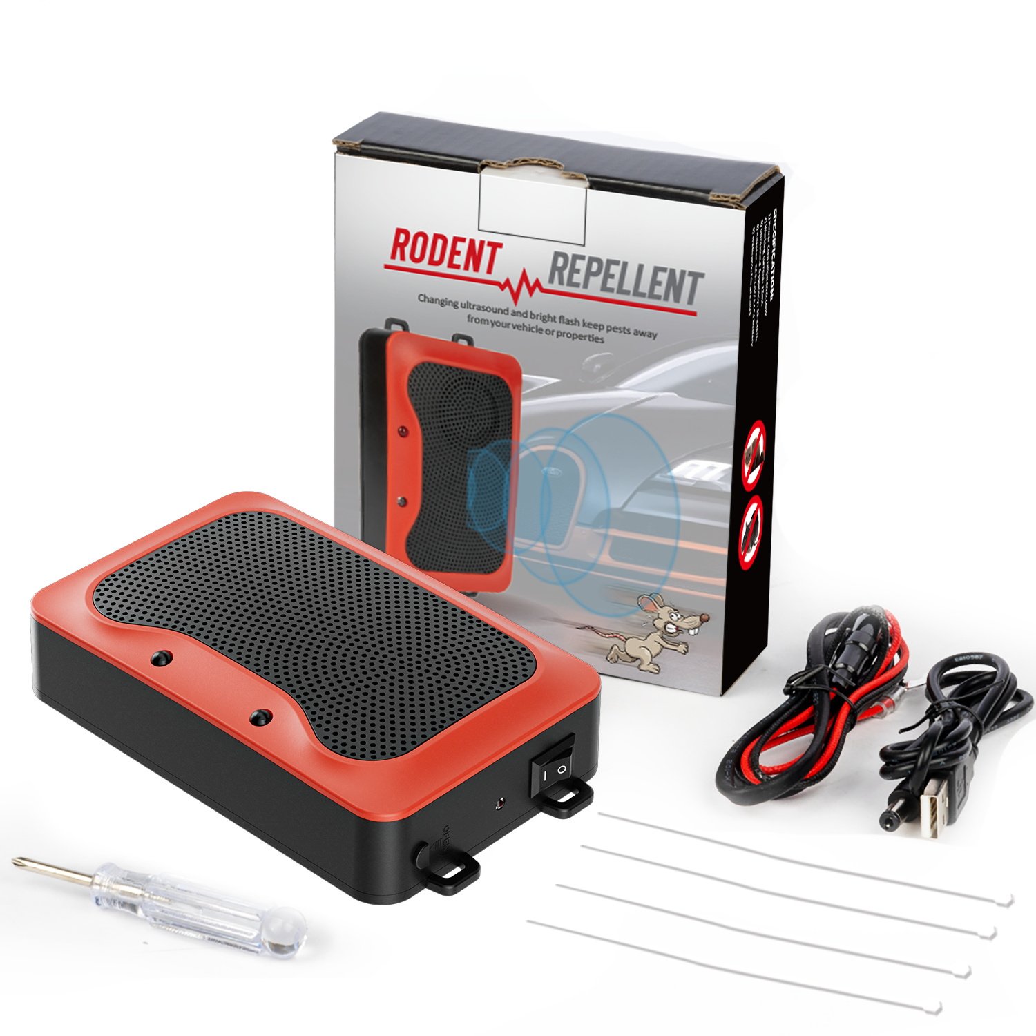 Auto Ultrasonic Pest Rodent Repeller Repellent Waterproof Pest Control Cat Rat Mouse for Car Marten Repellent