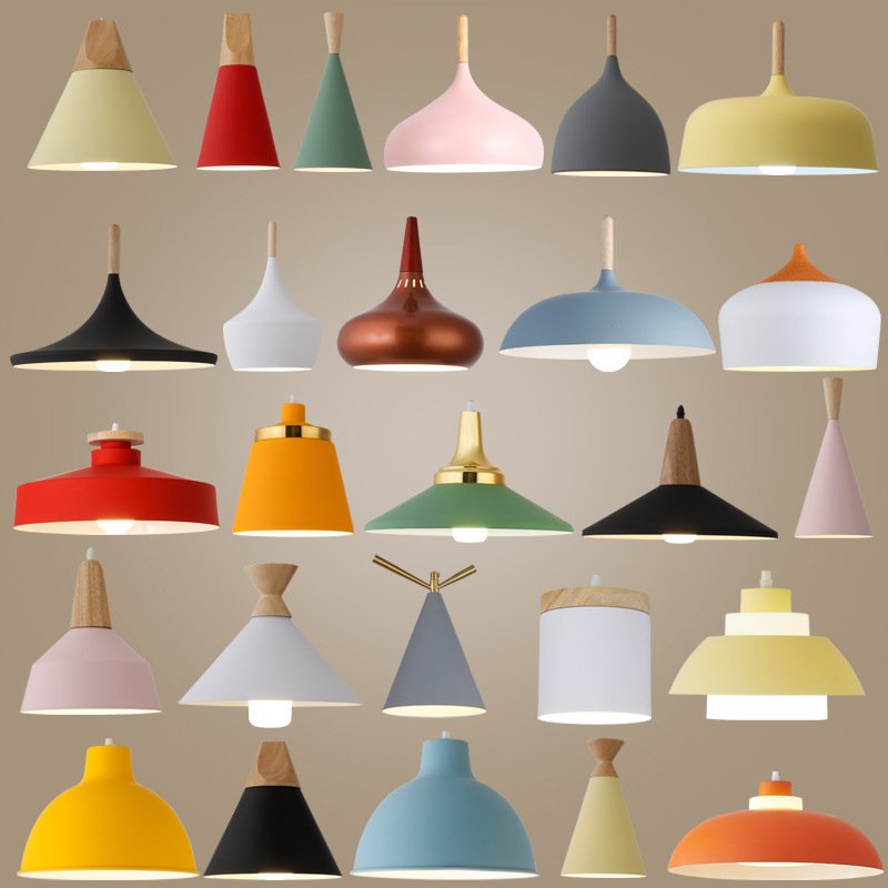 Metal Aluminum Hanging Home Decor Lamp Modern Kitchen Designer Pendant Lighting Industrial Nordic Pendant Light LED Iron Retro