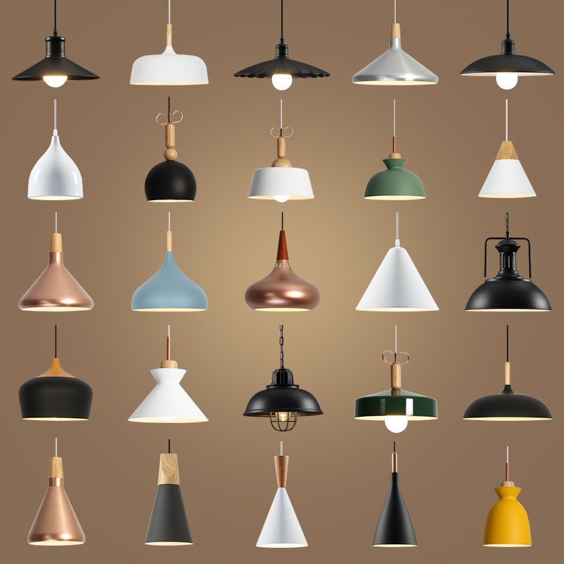 Metal Aluminum Hanging Home Decor Lamp Modern Kitchen Designer Pendant Lighting Industrial Nordic Pendant Light LED Iron Retro