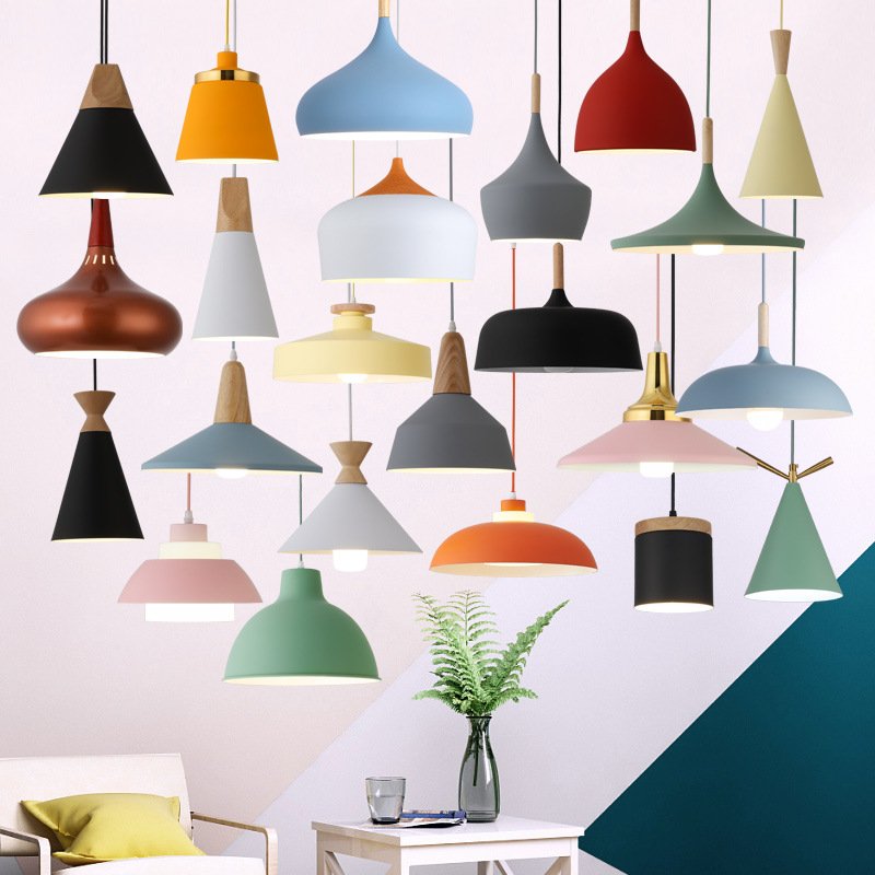 Metal Aluminum Hanging Home Decor Lamp Modern Kitchen Designer Pendant Lighting Industrial Nordic Pendant Light LED Iron Retro