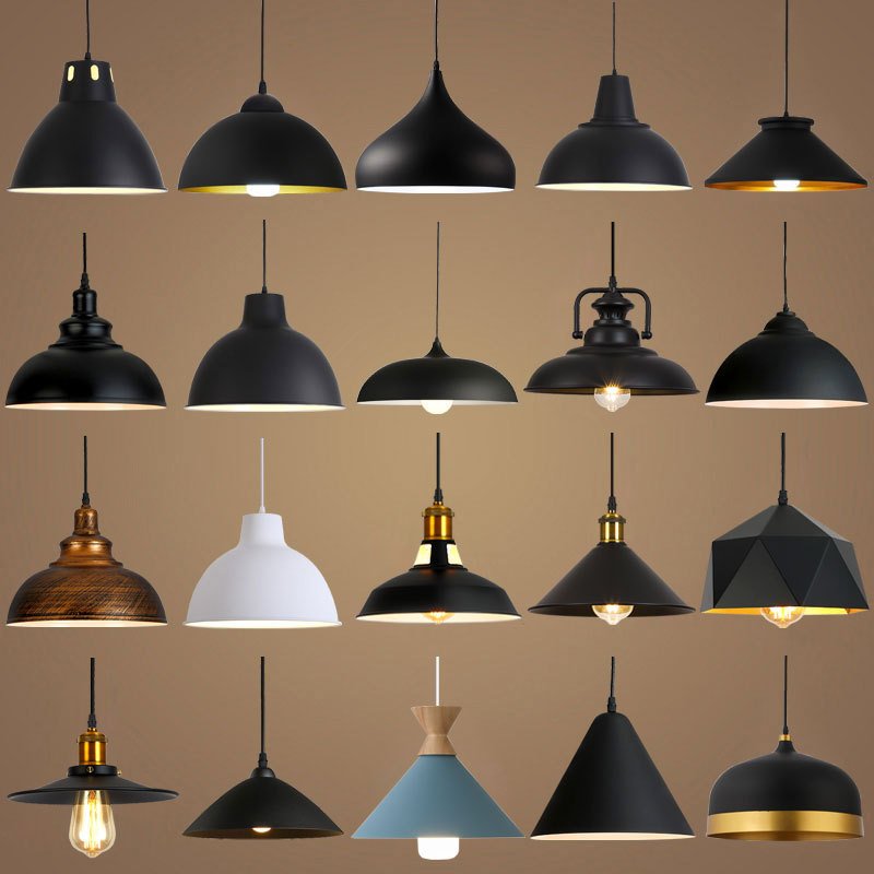 Metal Aluminum Hanging Home Decor Lamp Modern Kitchen Designer Pendant Lighting Industrial Nordic Pendant Light LED Iron Retro