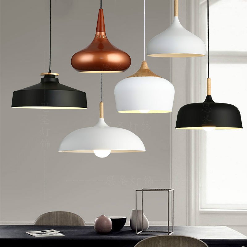 Metal Aluminum Hanging Home Decor Lamp Modern Kitchen Designer Pendant Lighting Industrial Nordic Pendant Light LED Iron Retro