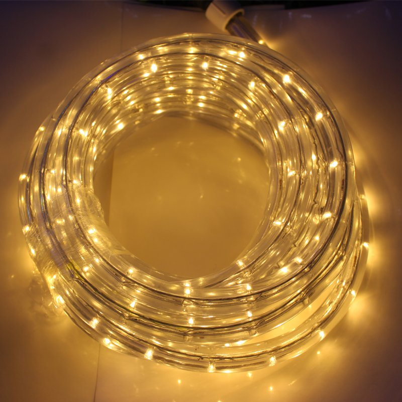 Outdoor Waterproof 10mm Warm White LED Rope Light for Outdoor Decorations