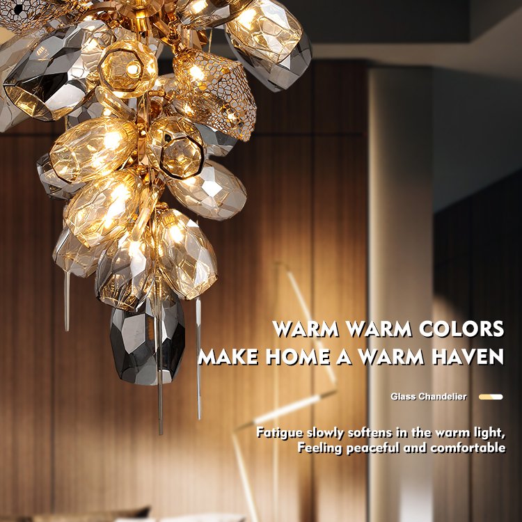 Postmodern Luxury Lights Creative Decoration Living Room Restaurant Crystal Hanging Lamp Indoor Lighting Murano Glass Chandelier