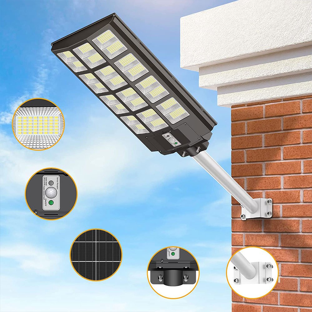 Hotsale 1200W Outdoor Sensor Solar Lamp Remote Control Hofoled Waterproof IP65 Solar Street Light for Garden Farm Road Warehouse