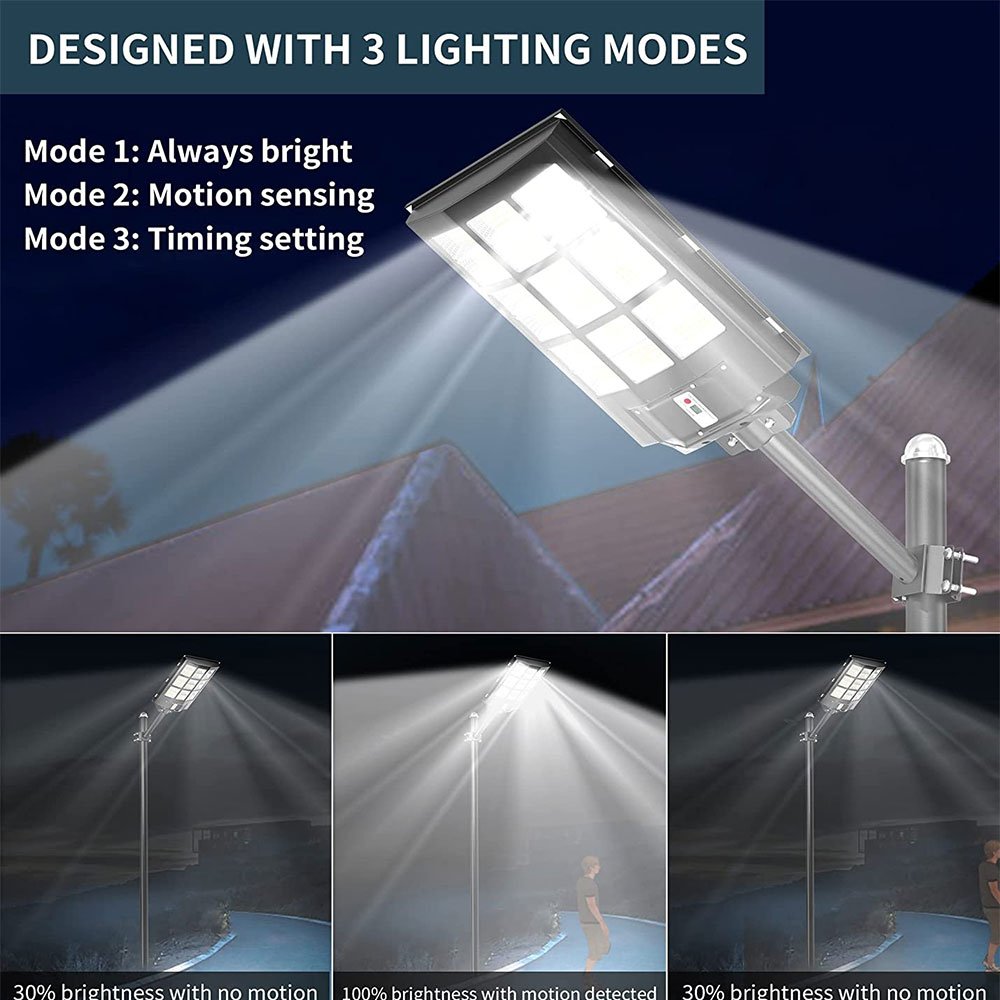 Hotsale 1200W Outdoor Sensor Solar Lamp Remote Control Hofoled Waterproof IP65 Solar Street Light for Garden Farm Road Warehouse