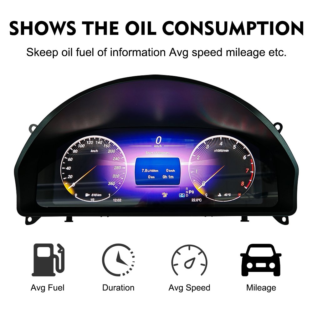 NaviHua New Design Car Digital Cluster LCD Dashboard Auto Speedometer Virtual Cockpit Instrument for Mercedes Benz GLK 2008-2015