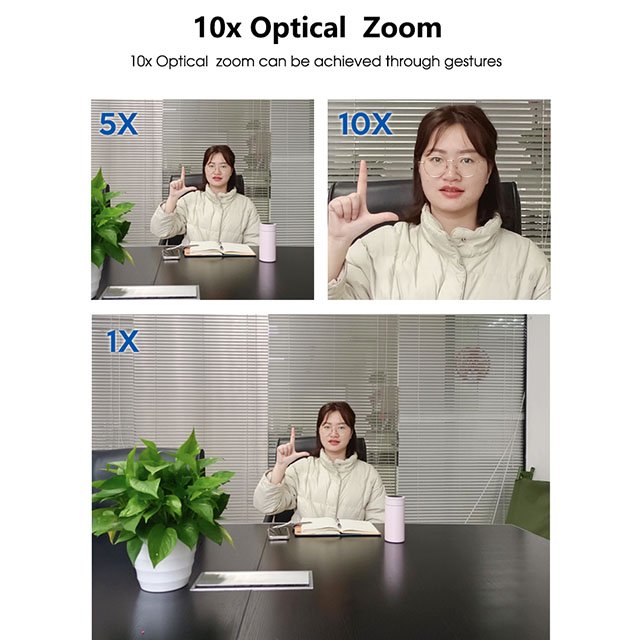 4K UHD PTZ 10X Optical Zoom Auto Tracking Voice Tracking Video Conference Camera Live Stream Webcam Live Broadcasting Web Camera