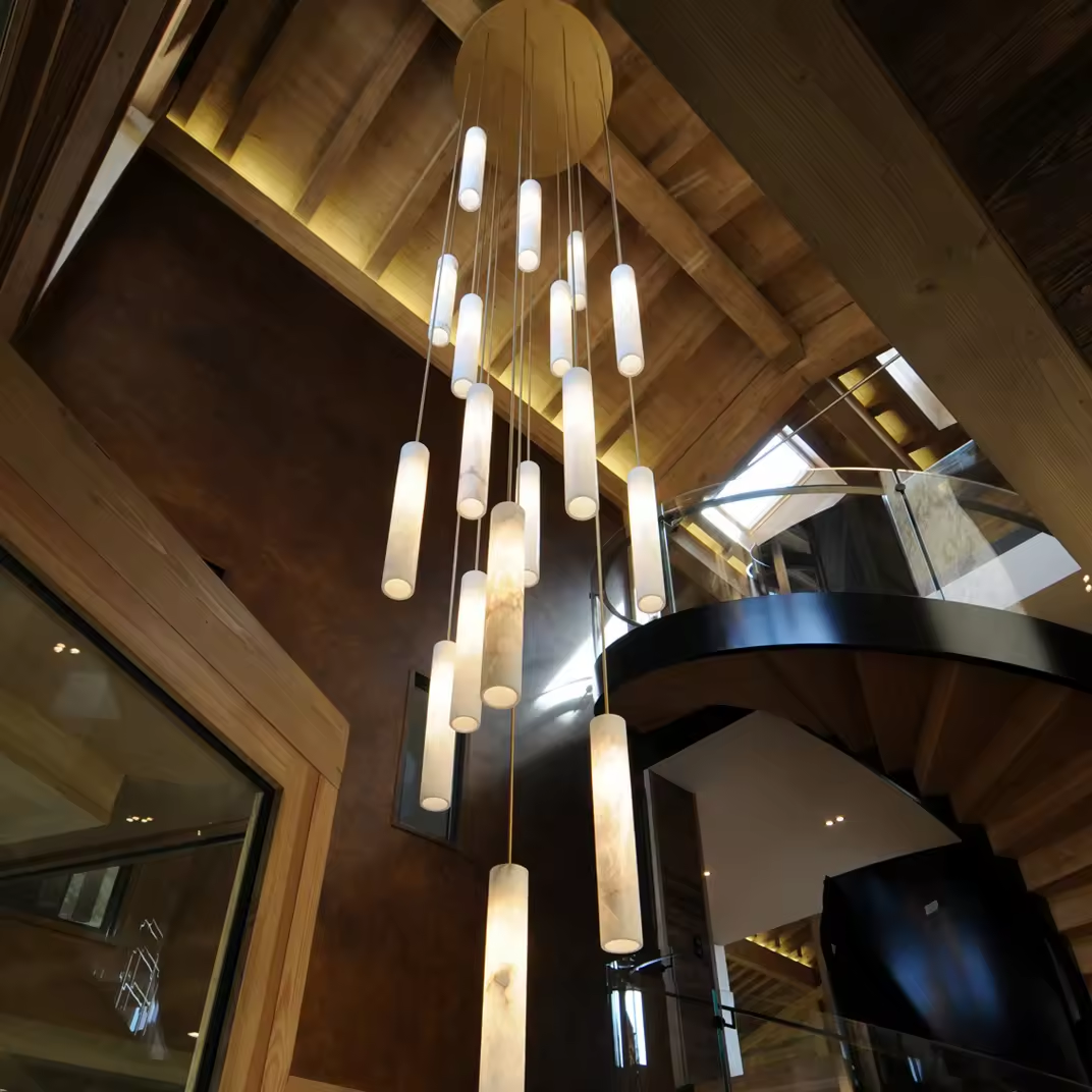 Wholesale Alabaster Sumatra V Chandelier Brass Lamps Modern Luxury Led Pendant Hanging Light for Dining Room Kitchen Island