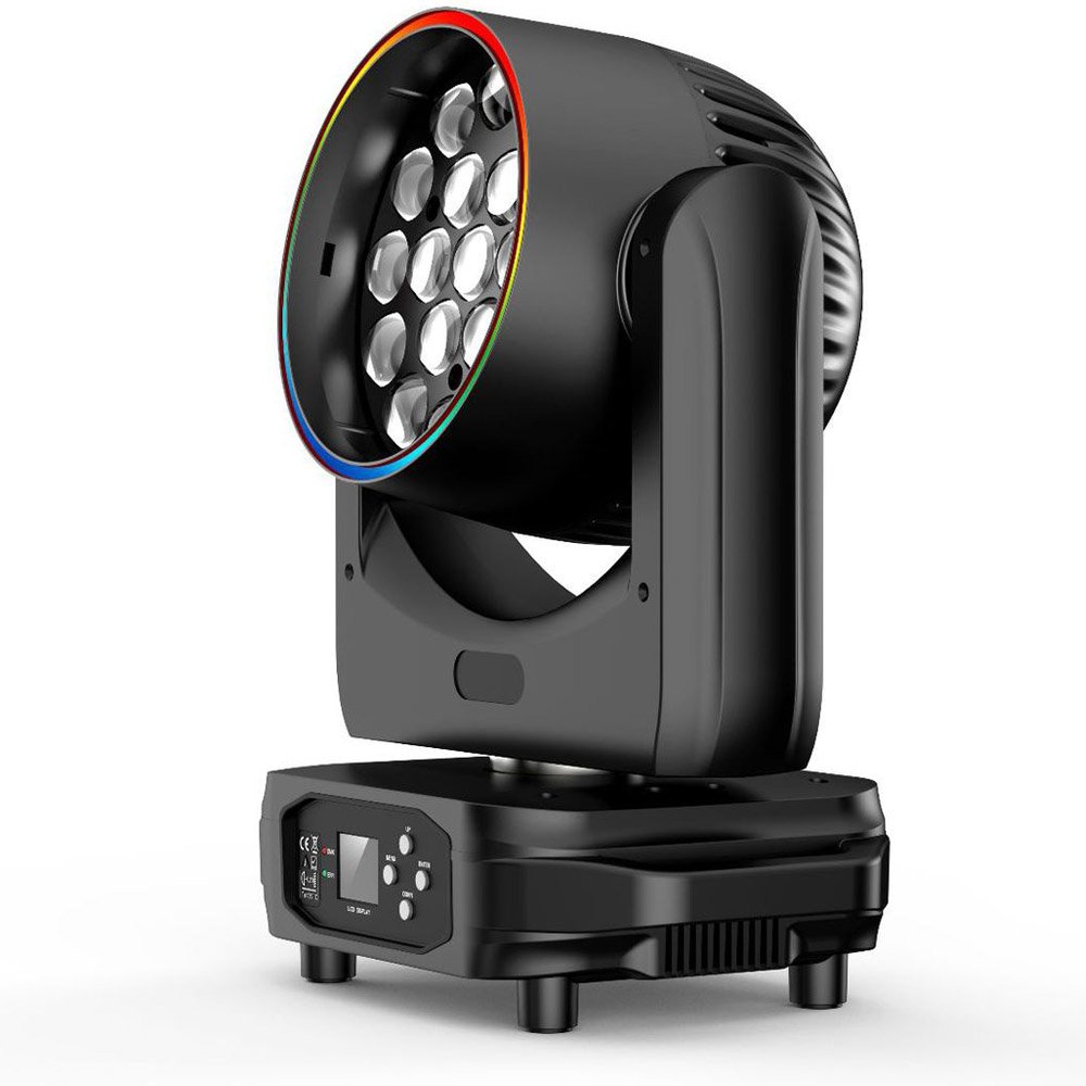 New Stage Lighting RGBW 19x15W Zoom LED Wash Moving Head Lights With Strip Ring for Stage Event Theater Rental
