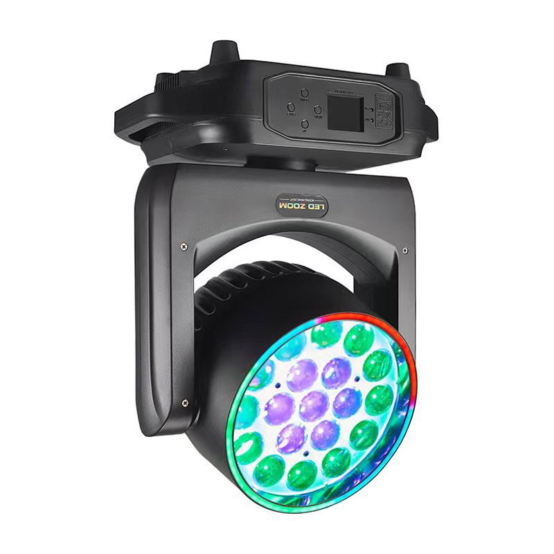 New Stage Lighting RGBW 19x15W Zoom LED Wash Moving Head Lights With Strip Ring for Stage Event Theater Rental