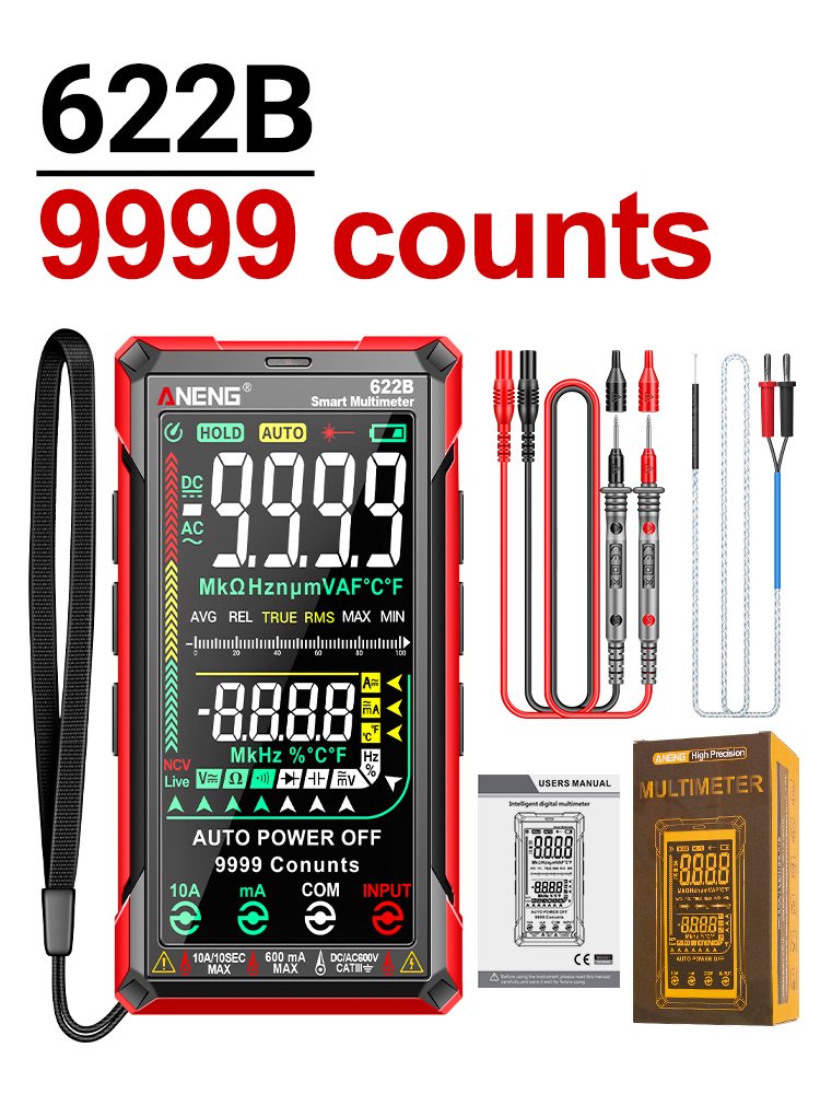 Digital Smart Multimeter 10A Tester Meter Auto Range True RMS 9999 Professional Electrician Tools ANENG 622B