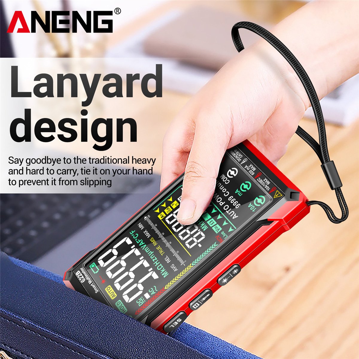 Digital Smart Multimeter 10A Tester Meter Auto Range True RMS 9999 Professional Electrician Tools ANENG 622B