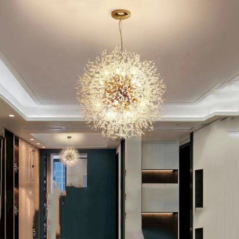 LED Modern Interior Crystal Chandelier Luxury Restaurant Living Room Decor Light for Home Hotel Crystal Chandelier Pendant Light