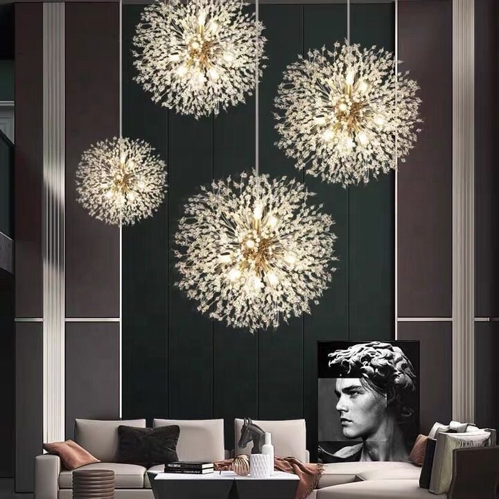 LED Modern Interior Crystal Chandelier Luxury Restaurant Living Room Decor Light for Home Hotel Crystal Chandelier Pendant Light