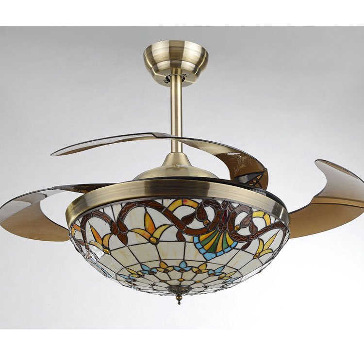 Tiffany Sunflower Style Night Accent Lamps Stained Glass Price Fan with Light Panel Modern Led Ceiling Lights