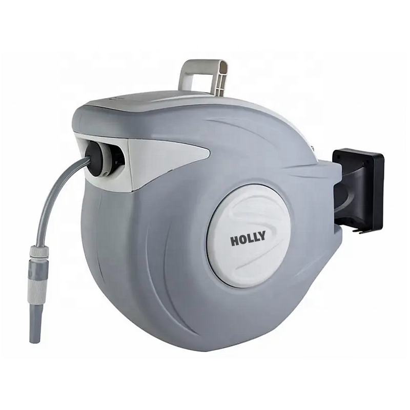 Heavy Duty Retractable Garden Hose Reel Wall Mount Water Hose Reel 100 Feet 5/8" Safe Slow Return Auto Self Rewindable Hose Reel