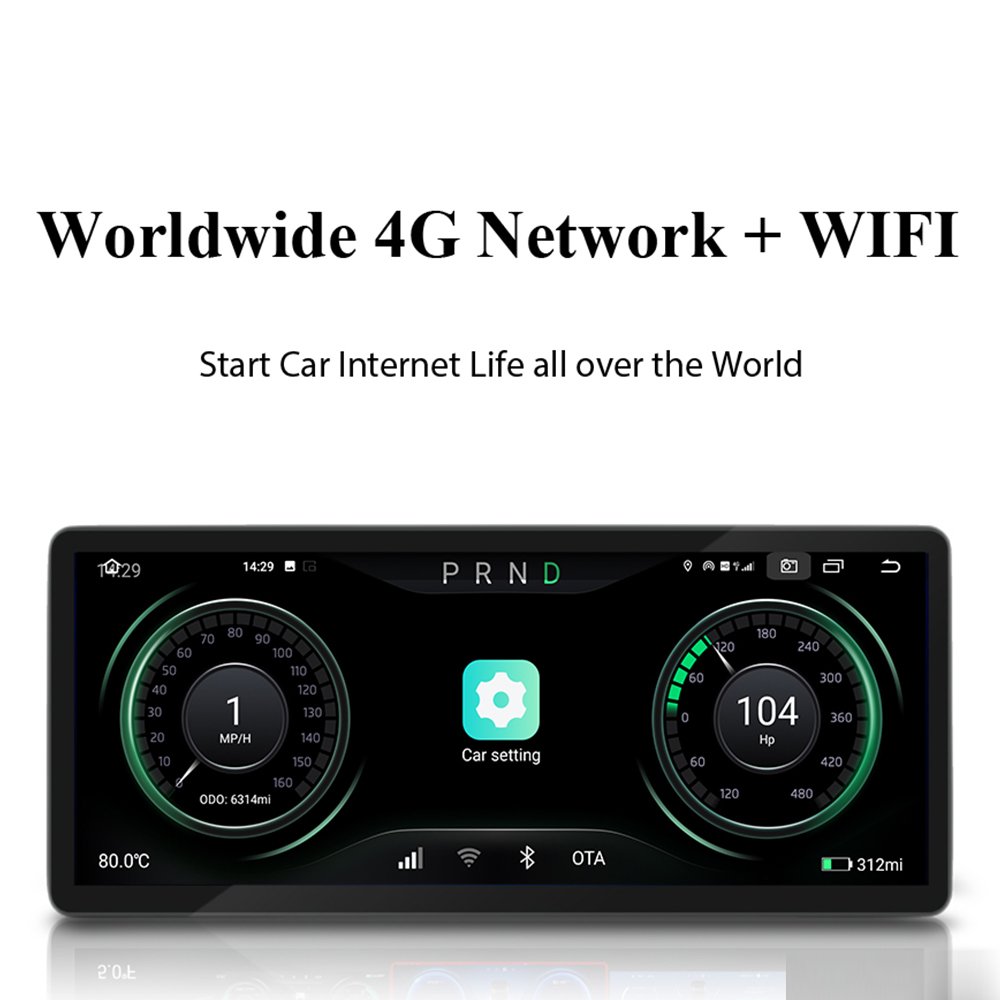 10.3" Portable Car Dashboard Mounted Support Rv 4G Wifi Wireless Carplay Hicar Android Auto for Model 3/Y Instrument Panel