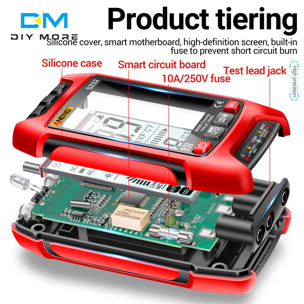 Smart Digital Multimeter 6000 Counts True RMS Auto Electrical Capacitance Meter Temp Resistance Transistor Testers Mmultimetro